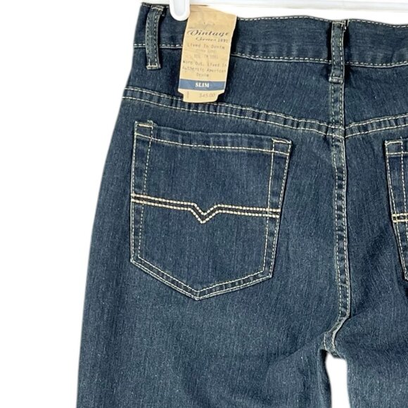 NWT Vintage Genes Men's Slim Fit Jeans Sz 28x30 Slim Leg Dark Blue Stretch Denim - Picture 6 of 14